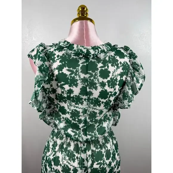 Sienna Sky Green Floral Ruffle Midi Dress Cottagecore Feminine Spring Summer S - Picture 8 of 8